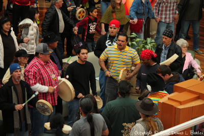 Jeff Hobbs and Joseph Cummins drum at Idle No More Event In Nashville, TN