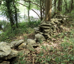 This rock wall is a remnant of a Civil War plantation that stood on the Old Jefferson site.