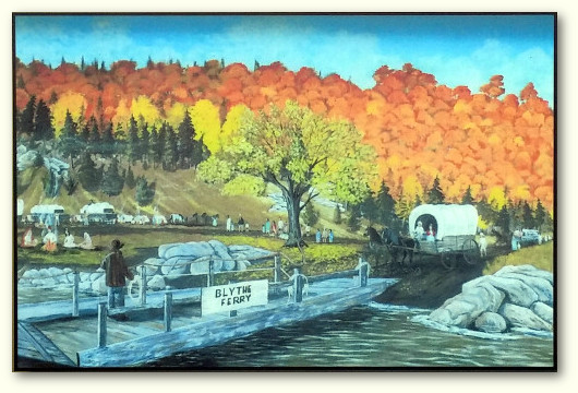Painting of the Blythe Ferry crossing by Bill McDonald