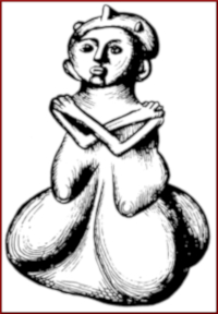 Ceramic bottle removed from a child's burial at East Nashville Mounds in 1867-68