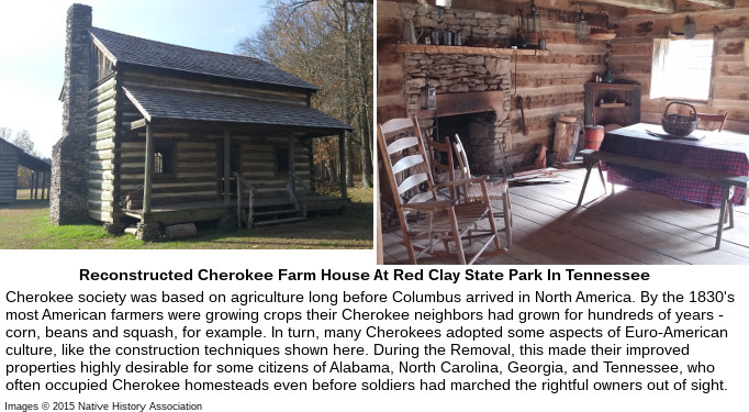 Reconstructed Cherokee Farm House At Red Clay State Park In Tennessee