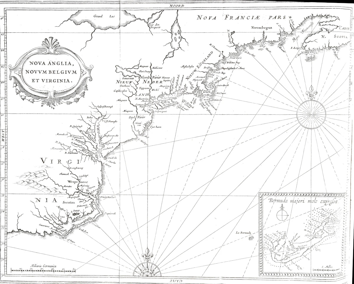 A map issued by the Hondius–Jansson establishment in the late 1630s