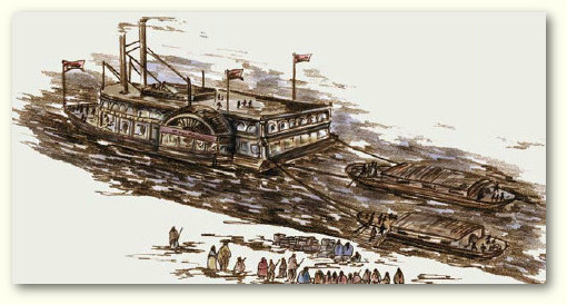 Steamboats, keelboats, and flatboats were used to transport some Cherokees by water